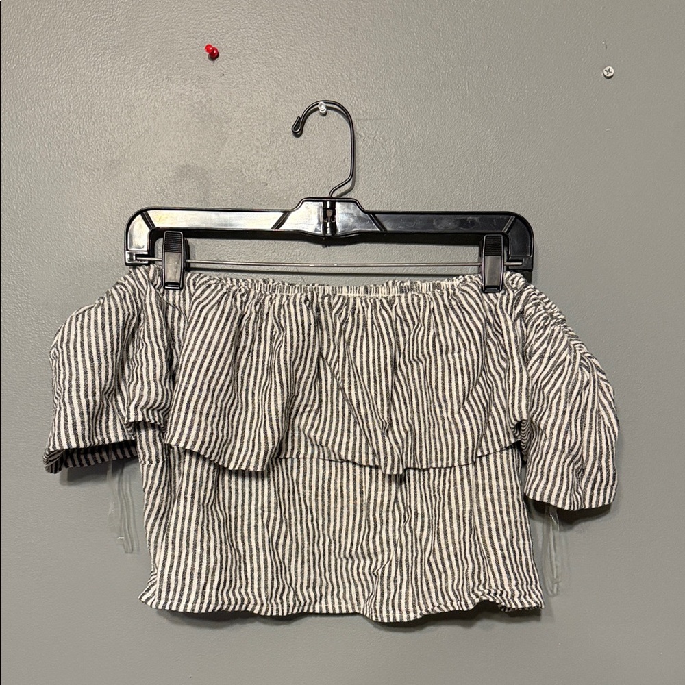 a new day Black and White Striped Blouse